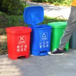 Manufacturers Direct Foot Household Large Four-color Classification Outdoor Plastic Bucket Sanitation Bin Dustbin Waste Bins for sale
