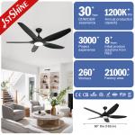 60inch Low Noise Ceiling Fan 38W With 5 Speed Choice Remote Control
