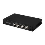16 Port Gigabit Poe Switch Fiber Network Switch Extended 250m 300W