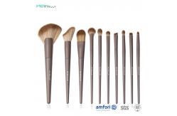 China 10pcs Aluminium Ferrule Full Face Makeup Brush Set supplier