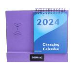 High Quality Customized 2024 Mini  Art Digital Desk -365-Day-Charging Wireless Charger Calendar for sale