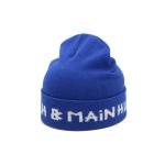 Casual Custom Beanie blue embroidery logo Hats Thick, Soft & Warm Chunky for sale
