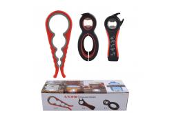 China 5 In 1 Multi Function Can Opener Jar Bottle Opener With Silicone Handle supplier