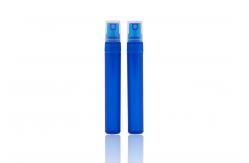 China 5ml 8ml 10ml Frosted Spray Bottle Blue Pen Shape Plastic Perfume Atomizer supplier