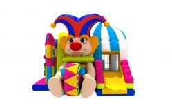 China Lovely Circus Clown Kids Inflatable Bounce House With Slide / Blow Up Jumpers supplier