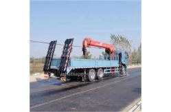 China Liuqi Flatbed Transport Truck 14 Tons With Crane 10 Speed Transmission supplier