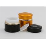 Gold Black Glass Cosmetic Cream Jar With Lids 50g Beauty Cream Support for sale