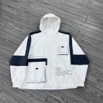 Custom Track Muti Pocket Color Block Hidden Zipper Jacket Windbreaker Nylon Polyester Windproof Outdoor Jacket for Men for sale