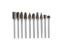 China Double Cut Hand Tools 10 Piece Carbide Burrs Set for 1/4 Single Cut Cylinder Bur supplier