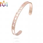 Inspirational Fadeless Letter Hollow Carved Bracelet for sale