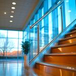 Rust-Resistant Stainless Steel Handrails with Decorative Crystal Finish for Glass Balustrades for sale