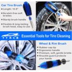 PP 19Pcs Car Detailing Brush Set With 17 Rim Wheel Brush