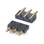 2.5mm Pitch Brass C6801 3 Pin SMT Type Male header Pogo Pin Connector black plastic for sale