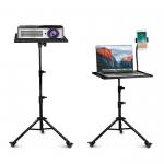 Movable Adjustable Book Laptop Floor Standing Tablet Stand With Wheels for sale