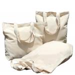 Reusable Cotton Canvas Shopping Bags , Foldable Blank Canvas Tote Bags for sale