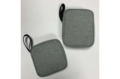 China Artificial Canvas Power Cord Bag 13x13x5cm 0.1kg Nylon Lining supplier