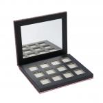 Black Hot Stamping Eyeshadow Empty Palette Pans 12 Colors Glitter Paper for sale