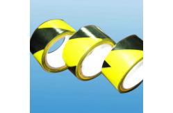 China soft polyvinyl chloride speciality tape , black - yellow warning tape supplier