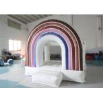 Outdoor Home Backyard Pastel Color Bounce Castle Inflatable Rainbow Bouncer White Bounce House For Kids for sale