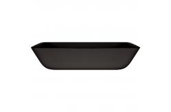 China Acid Matt Tempered Glass Sink Dark Grey 20inch Black Counter Top Basin Rectangular supplier