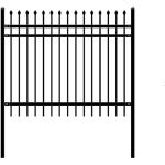 Galvanized 6ftx8ft Anti Rust Security Steel Metal Wrought Iron Fence for sale