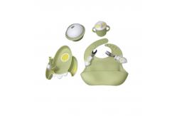 China Customized Silicone Baby Feeding Set Food Grade Bib And Bowl Set With Spoon supplier