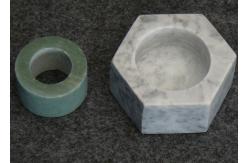 China Hexagon Shape Stone Candle Holders , Marble T Light Candle Holders 6x7.2x3.5cm supplier