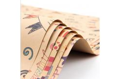 China Brown 80gsm Kraft Gift Wrap Paper Roll Sheets 50X70cm Happy Birthday Pattern supplier