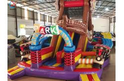 China Inflatable Business Park Theme Huge Inflatable Dry Slides And Slides supplier