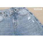 100% Organic Cotton Denim Fabric No Spandex Dark Blue  3/1 Left Hand Weave for sale