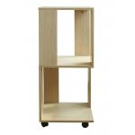 Movable Home Office Wooden Book Rack Maple With Two Layer Storage Space