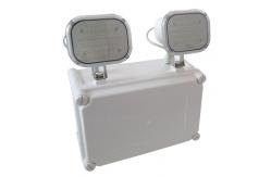 China Battery Backup Waterproof Twin Spot Emergency Lights , Fireproof PC Casing LED Emergency Lamp supplier