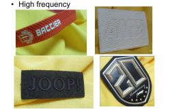 China Branded Name Silicone Clothing Badges Patches , Custom Rubber  Patches Mirco Injection supplier