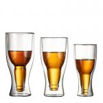 Borosilicate Double Wall Drinking Glasses , Clear Reusable Beer Pong Cups for sale
