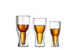 China Borosilicate Double Wall Drinking Glasses , Clear Reusable Beer Pong Cups supplier
