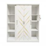 Multiple Color Metal Wardrobe Closets With Lock Key Printed Steel Almirah D500mm for sale