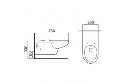 China Wall Hung Disabled Ceramic Toilet Set For Public And Private Restrooms supplier