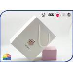 Eco Friendly Paper Gift Packaging Bag Logo 4C Pritned With White Ribbon for sale