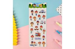 China Non Toxic Cartoon Sticker Sheet 1.25mm Puffy 3d Stickers Soft Elastic supplier