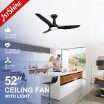 Support Dimmer 52 Inch LED Ceiling Fan with Inverter Motor and 3 Color LED Light for sale