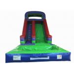 Dark Green Large Commercial Inflatable Water Slides / Bounce House With Slide for sale