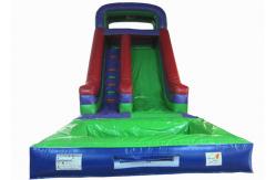 China Dark Green Large Commercial Inflatable Water Slides / Bounce House With Slide supplier