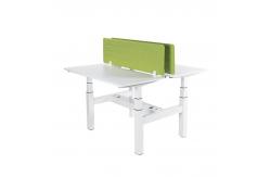 China 2 Levels 4 Legs 4 Motors Extendable KD Structure Steel Office Desk supplier
