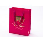 Promotional Custom Printed Red Paper Bags Gift Package With Cotton Handle Rope for sale