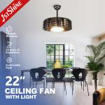 22 Inch Bladeless LED Ceiling Fan Chandelier 110V Three Color for sale