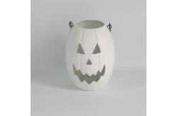 China Halloween Pumpkin Light Shape Electric Lantern Orange White Ghost Face supplier