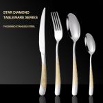 Star Diamond Stainless Steel Flatware Sets Luxurious Embossed Pattern for sale