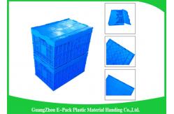 China Mesh Collapsible Plastic Containers with Attached Lids / Package Folding Plastic Crates supplier