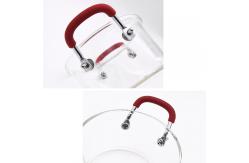 China 1.5L Clear Borosilicate Glass Soup Pot With Red Double Ears supplier