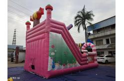 China Candy World Pink Style Inflatable Slides For Rental Event Party supplier